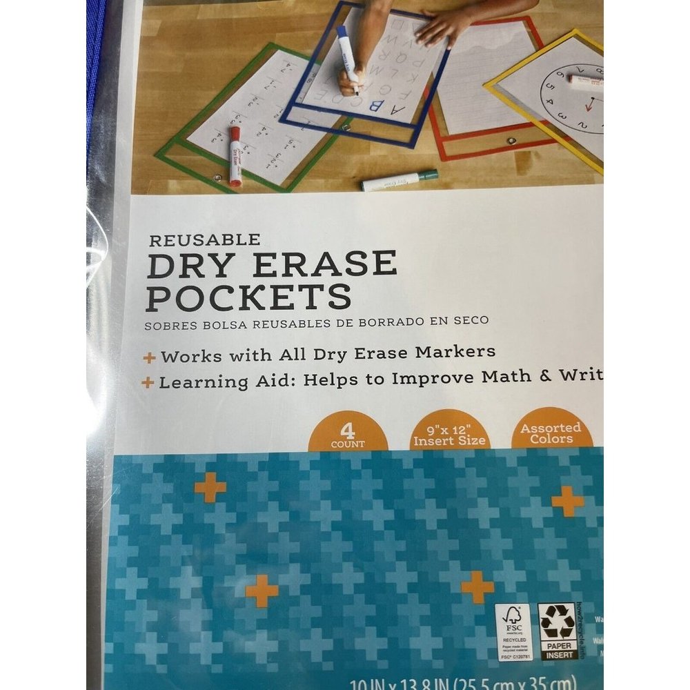 Dry Erase Pockets Oversize Perfect Classroom Organization Reusable - Picture 3 of 4